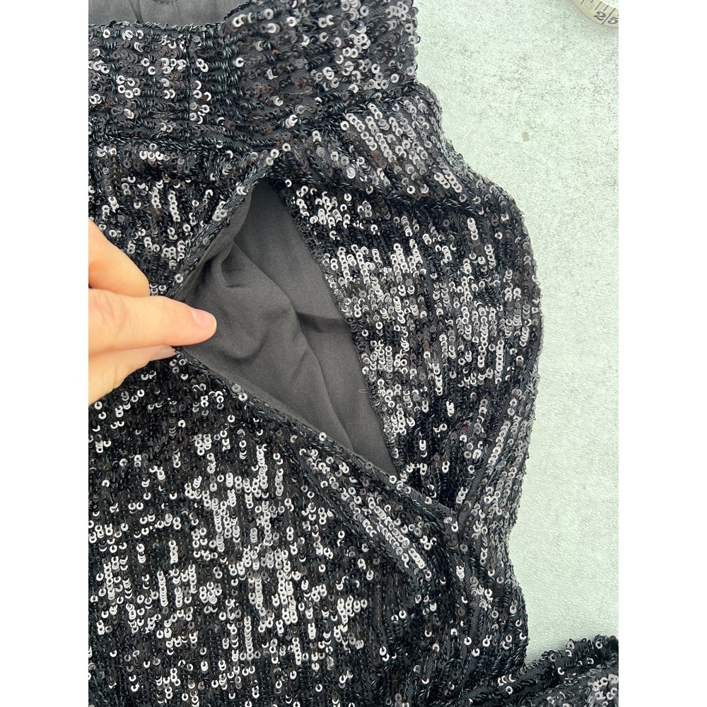 Gianni‎ Bini Black Sequin Jogger Pants Women's XS Elastic Waist Coquette Party - Picture 9 of 9